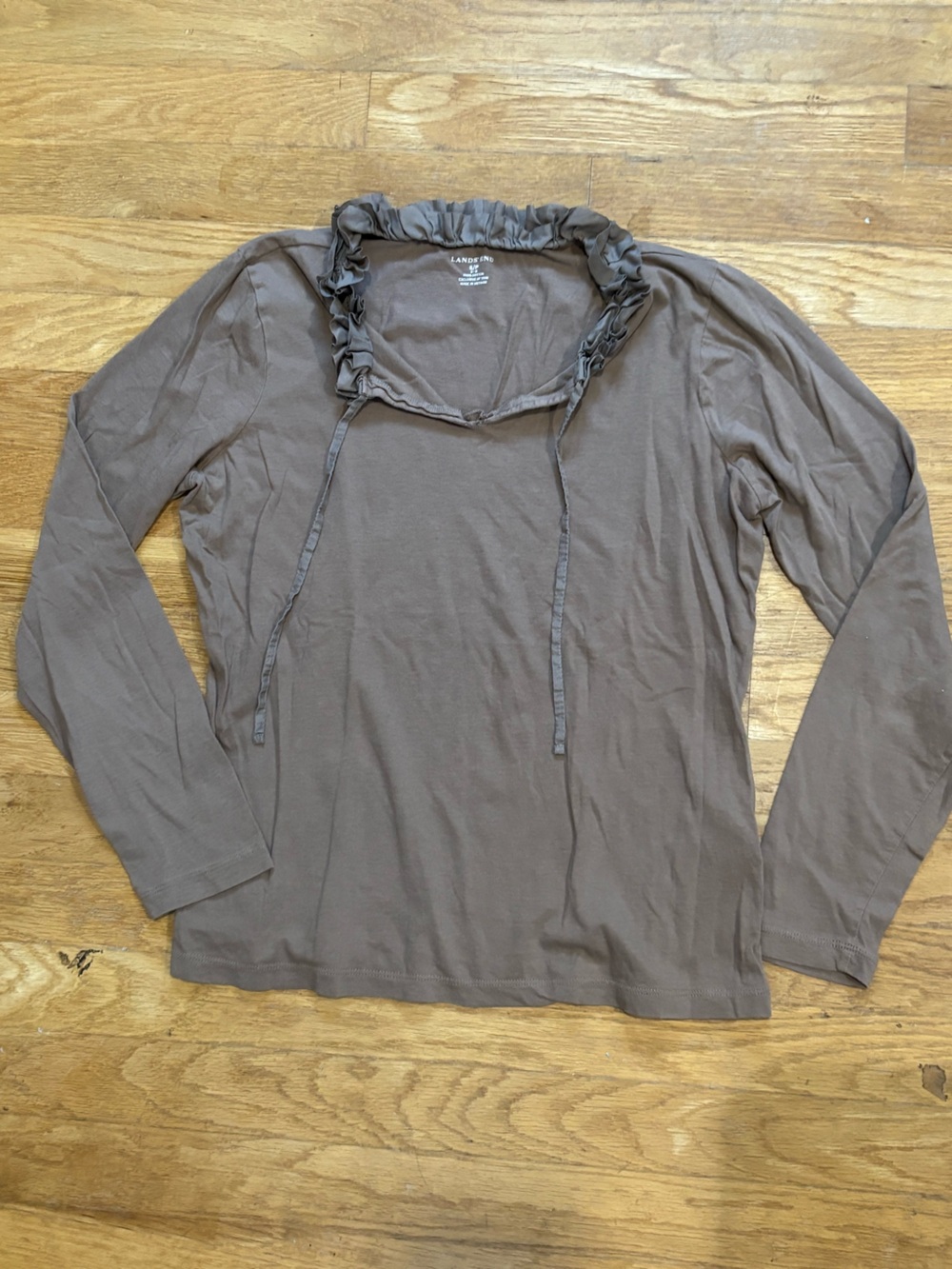 Lands' End Brown Lightweight Long-Sleeve Shirt Jacket